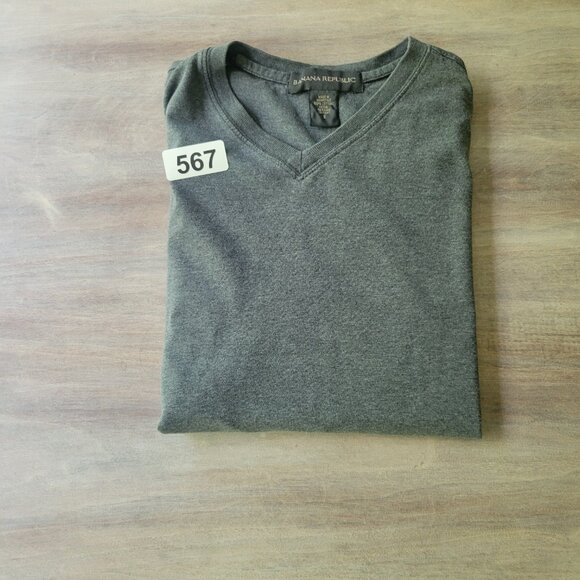 Banana Republic Men/Women Vintage V Neck Tee Small 100% Cotton Basic Gray - Picture 9 of 9
